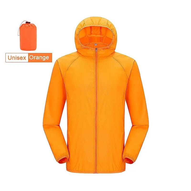 LNGXO unisex waterproof hiking jacket with quick-dry fabric, UV protection, windbreaker design, suitable for outdoor camping and trekking.