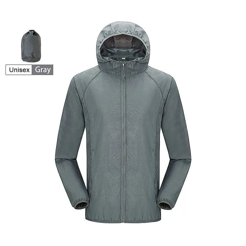 LNGXO waterproof unisex hiking jacket with quick-dry fabric, UV protection, windbreaker design, suitable for outdoor camping and trekking