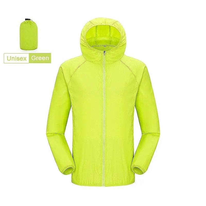 LNGXO unisex waterproof hiking jacket with quick-dry fabric, UV protection, windbreaker design, ideal for outdoor camping and trekking.