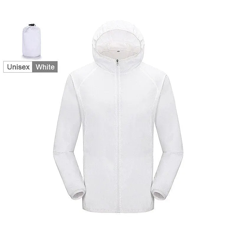 LNGXO waterproof unisex hiking jacket with quick-dry fabric, UV protection, windbreaker design, suitable for camping and outdoor activities