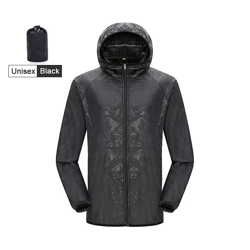 LNGXO unisex waterproof hiking jacket with quick-dry fabric, UV protection, windbreaker design, ideal for outdoor camping and trekking.