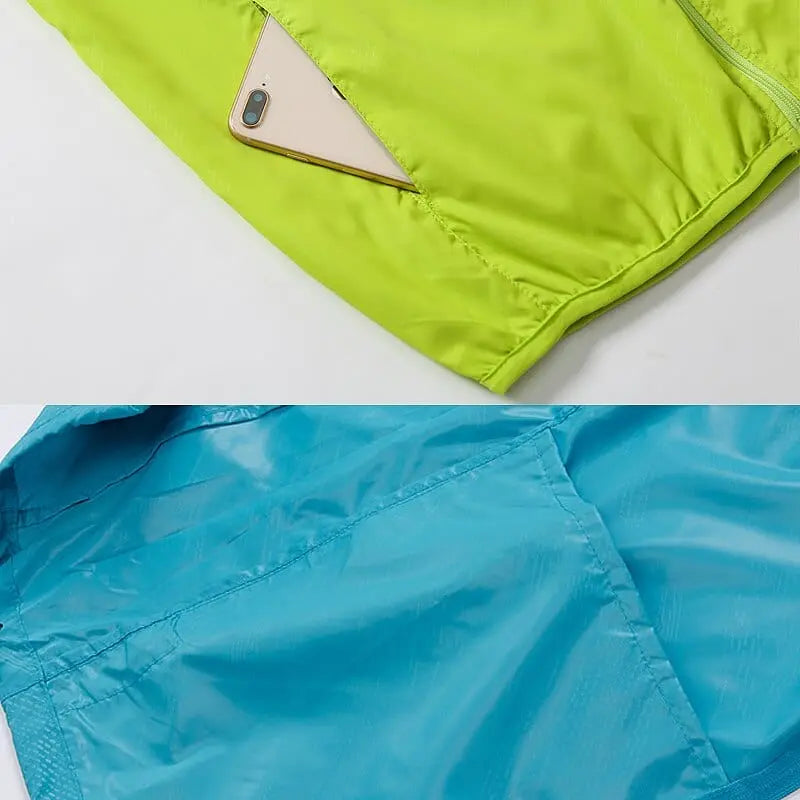 LNGXO unisex waterproof hiking jacket with quick-dry, UV protection, windbreaker design, suitable for outdoor camping and trekking.