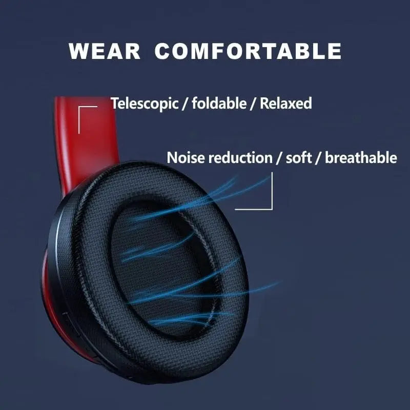 Lenovo HD200 wireless Bluetooth over-ear headphones with noise-canceling and stereo sound, foldable design for gaming and music.