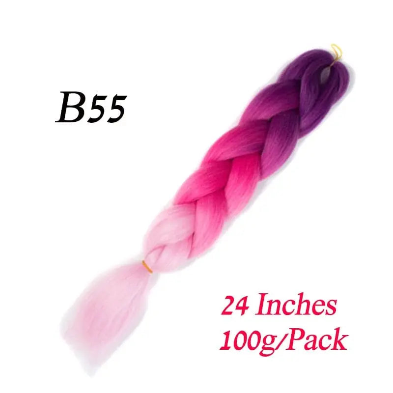 Lihui 24-inch blue grey ombre jumbo braiding hair made of synthetic fiber for DIY hairstyles, displayed in a pack.