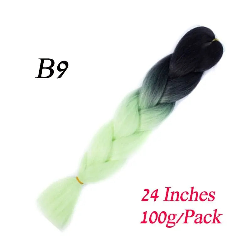 Lihui 24-inch blue grey ombre jumbo braiding hair made of synthetic fiber, ideal for DIY braids and hairstyles.