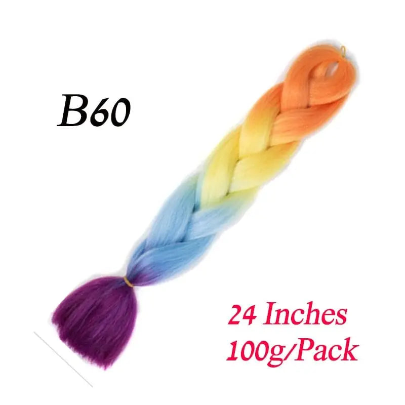 Lihui 24-inch ombre jumbo braiding hair in blue grey synthetic fiber for DIY hairstyles, displayed in packs.