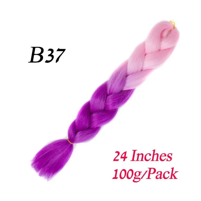 Lihui 24-inch blue grey ombre jumbo braiding hair made of synthetic fiber, shown in thick, textured bundles for DIY hairstyles.