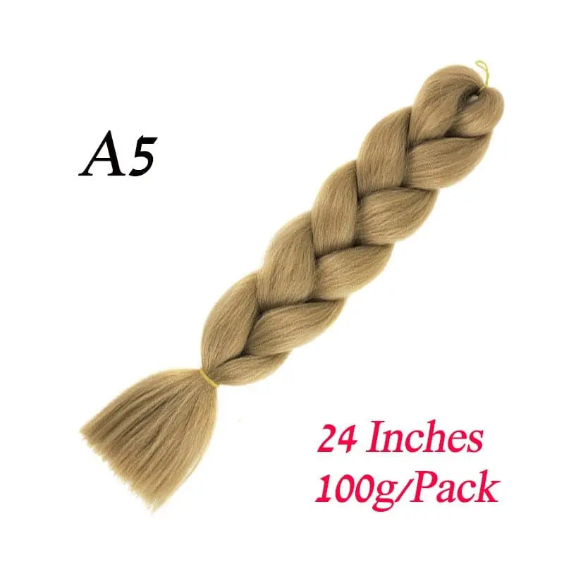 Lihui 24-inch blue grey ombre jumbo synthetic braiding hair pack for DIY hairstyles, displayed in a natural bundle.