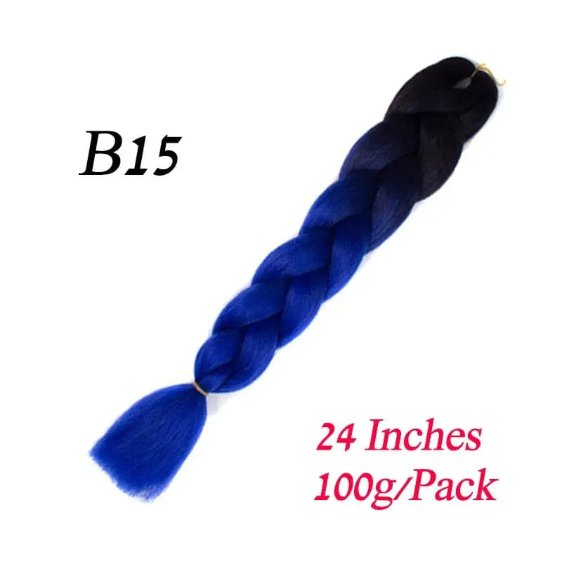 Lihui 24-inch blue grey ombre jumbo braiding hair made of synthetic fiber, ideal for DIY hairstyles and braiding projects.