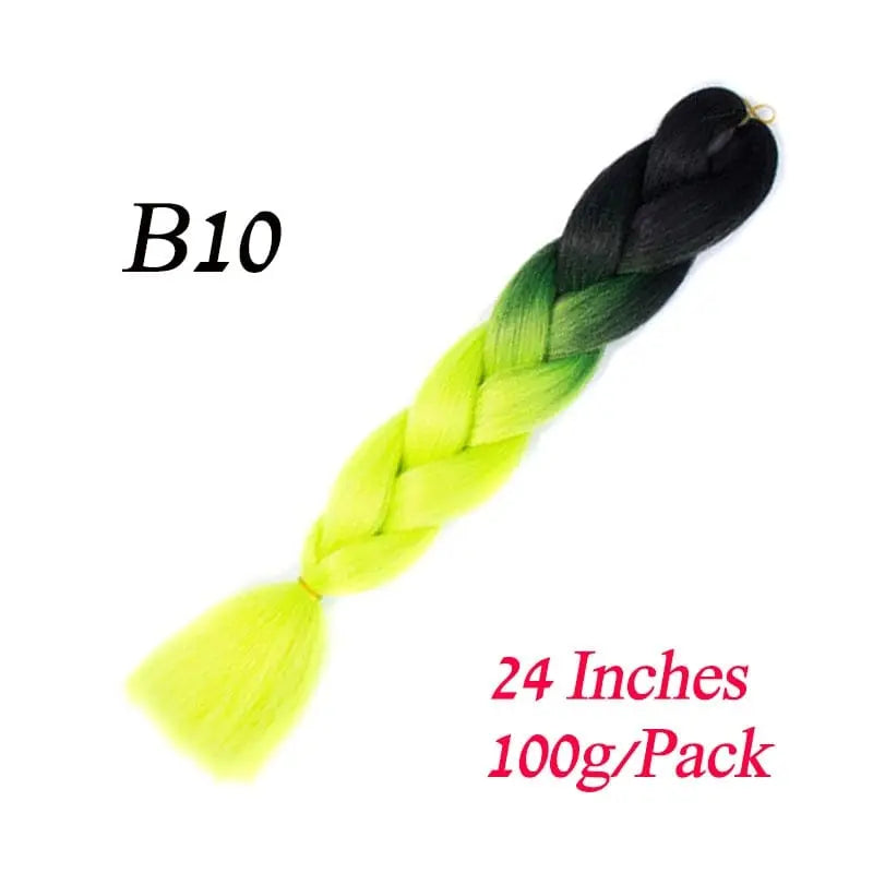 Blue grey Lihui 24-inch ombre synthetic braiding hair pack for DIY jumbo braids, featuring vibrant color and thick texture.