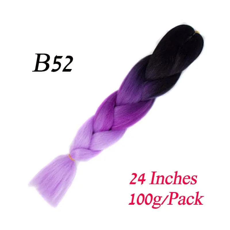 Lihui 24-inch ombre blue grey jumbo braiding hair made of synthetic fiber for DIY hairstyles, displayed in packaging.