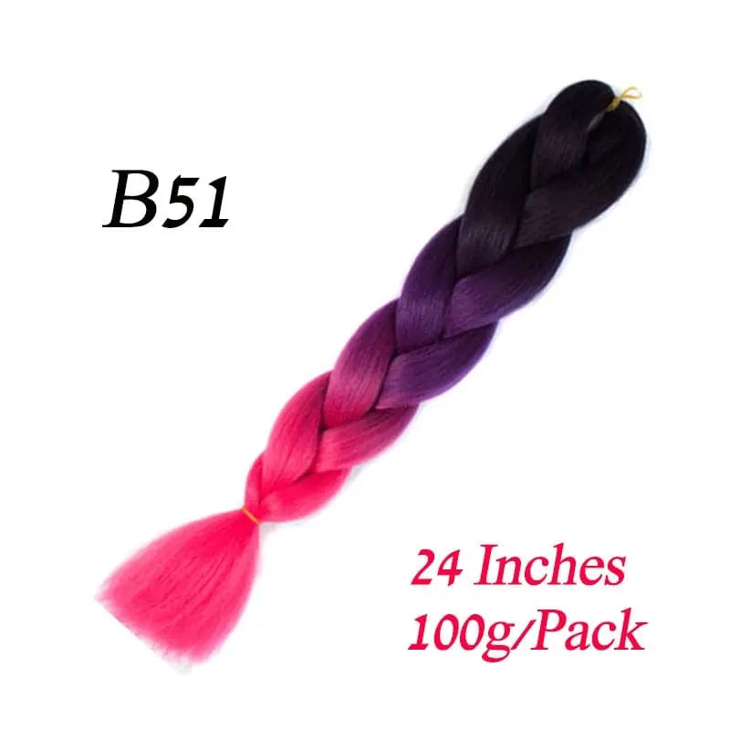 Lihui 24-inch blue grey ombre jumbo braiding hair made of synthetic fiber for DIY hairstyles.