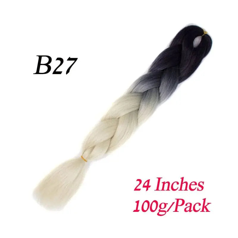 Blue grey Lihui 24-inch ombre jumbo braiding hair made of synthetic fiber, ideal for DIY hairstyles and braiding projects.