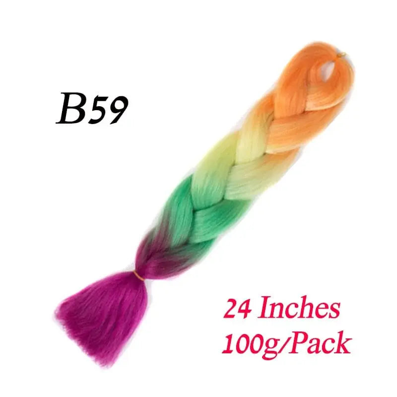 Lihui 24-inch blue grey ombre jumbo braiding hair made of synthetic fiber for DIY hairstyles.