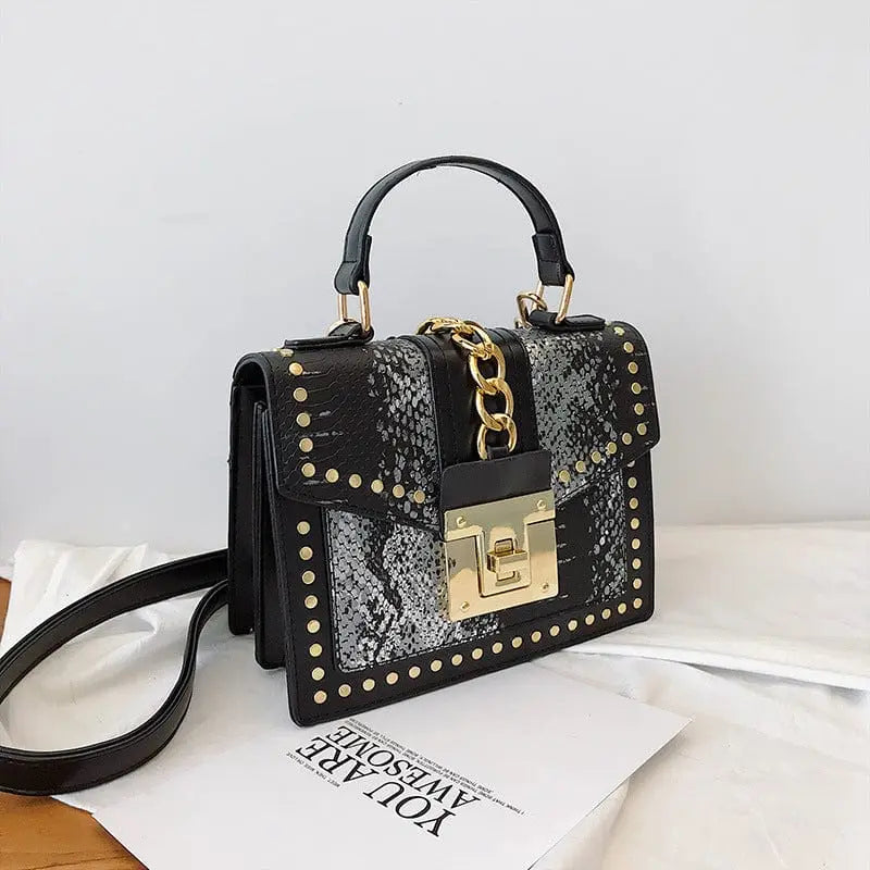 Luxury Showlu Fashion alligator leather handbag with shoulder strap, stylish designer purse for women, elegant and high-quality accessory.
