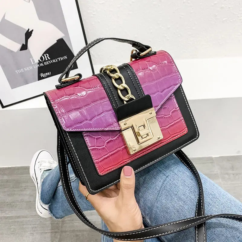 Showlu Fashion alligator leather handbag with shoulder strap, luxury designer purse for women, elegant and stylish accessory.
