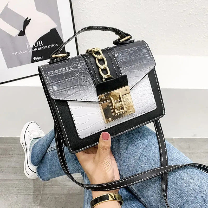 Showlu Fashion alligator leather handbag with shoulder strap, luxury designer purse for women, elegant and stylish women's handbag