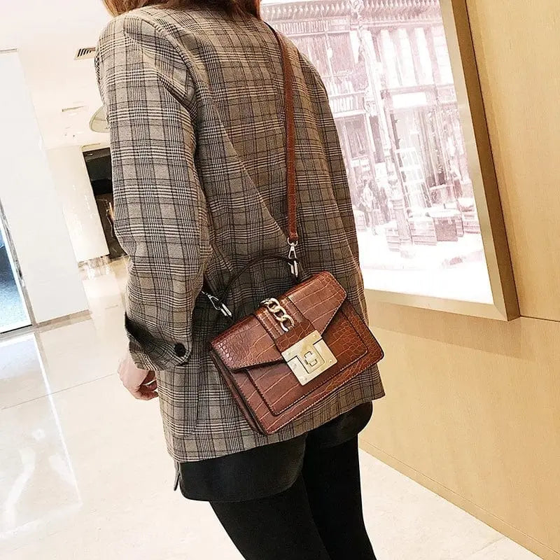 Showlu Fashion alligator leather handbag with shoulder strap, luxury designer purse for women, elegant and stylish accessories
