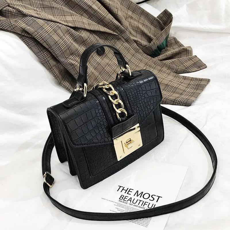 Showlu Fashion alligator leather handbag with shoulder strap, luxury designer purse, elegant women's handbag for stylish occasions