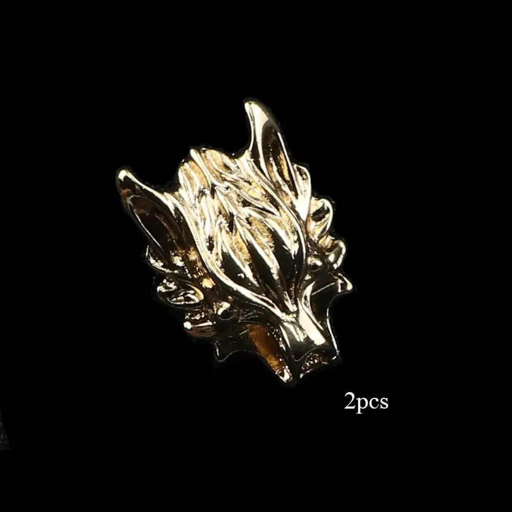 Anel Demosthene Dragon Lapel Pin with retro tassel chain, worn on a suit lapel, as a stylish men's dress accessory.