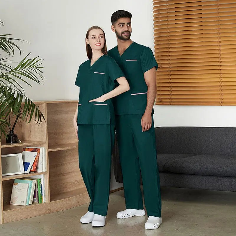 Unisex SIBAIZHI scrub set by Showlu Fashion, soft hospital nurse uniform with pockets, premium quality medical scrubs.