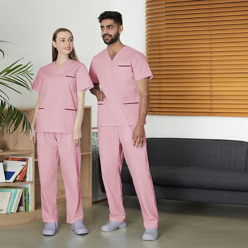 Unisex SIBAIZHI scrub set by Showlu Fashion with soft fabric, multiple pockets, hospital nurse uniform, and a professional look.