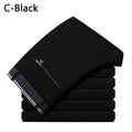 Men's Showlu Fashion casual straight suit pants with elastic waist, suitable for business or formal occasions, available in plus sizes.