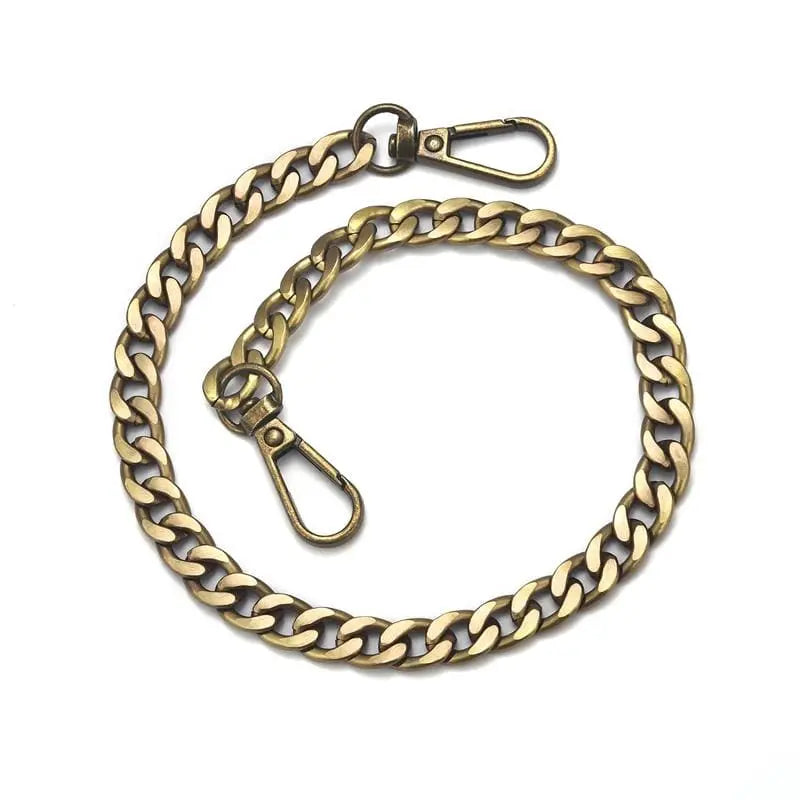 Showlu Store metal aluminum handbag chain replacement straps for woven or shoulder bags, DIY handmade, detachable accessories.