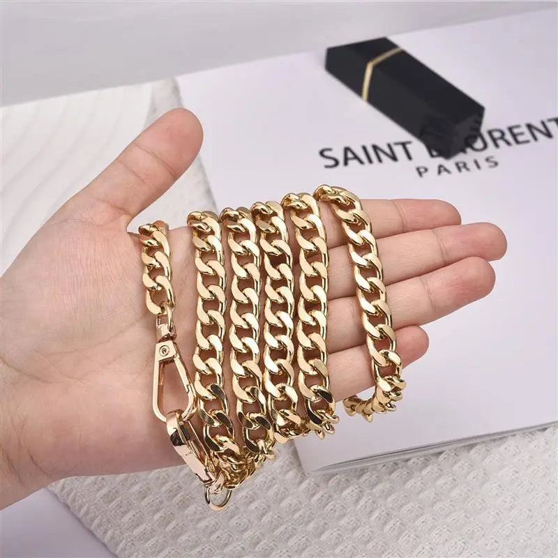 Showlu Store aluminum bag chain replacement straps for handbags, featuring metal construction and detachable design for DIY handbag repair