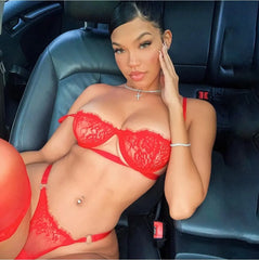 Showlu Fashion Store 0 Multi-style Lace Bra Set Women Floral Transparent Lace Bra Panty Lingerie Set Fashion Sexy Underwear