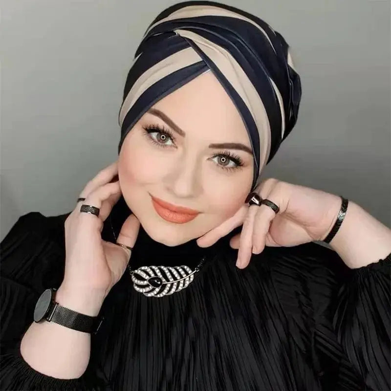 Motive Force Modal Silk Hijab Cap by Showlu Fashion Store, lightweight Islamic jersey undercap for modest women, crinkle Arabic style.
