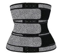 Nanbin Snow Gray double belt waist trainer with high waist design and tummy shaping for a slimming shapewear look.