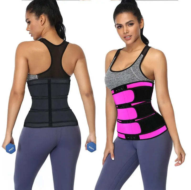 Nanbin Snow Gray double belt waist trainer with high waist design, shaping tummy and waist for a slimming silhouette.