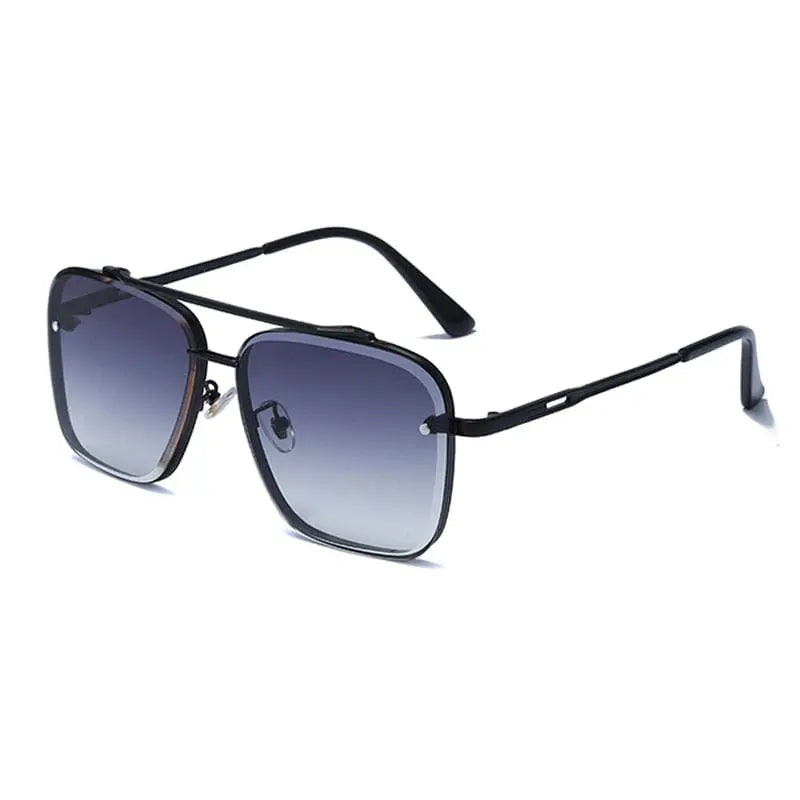 Square vintage metal sunglasses with UV400 protection, stylish design for men and women, featuring classic frame and modern look.