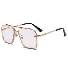 Showlu Fashion Store 0 03 / As Picture New Fashion Classic Square Sunglasses Cool Men Vintage Brand Design Metal Sun Glasses Women Shades UV400 Oculos De Sol