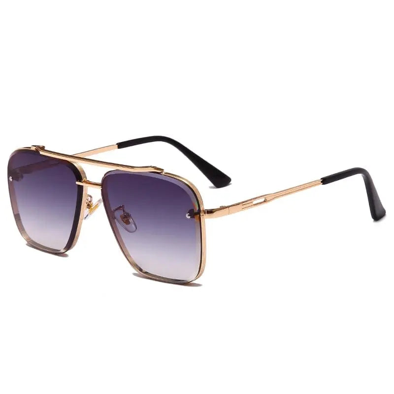 Vintage square sunglasses with metal frame and UV400 protection, stylish unisex design from Showlu Fashion Store.
