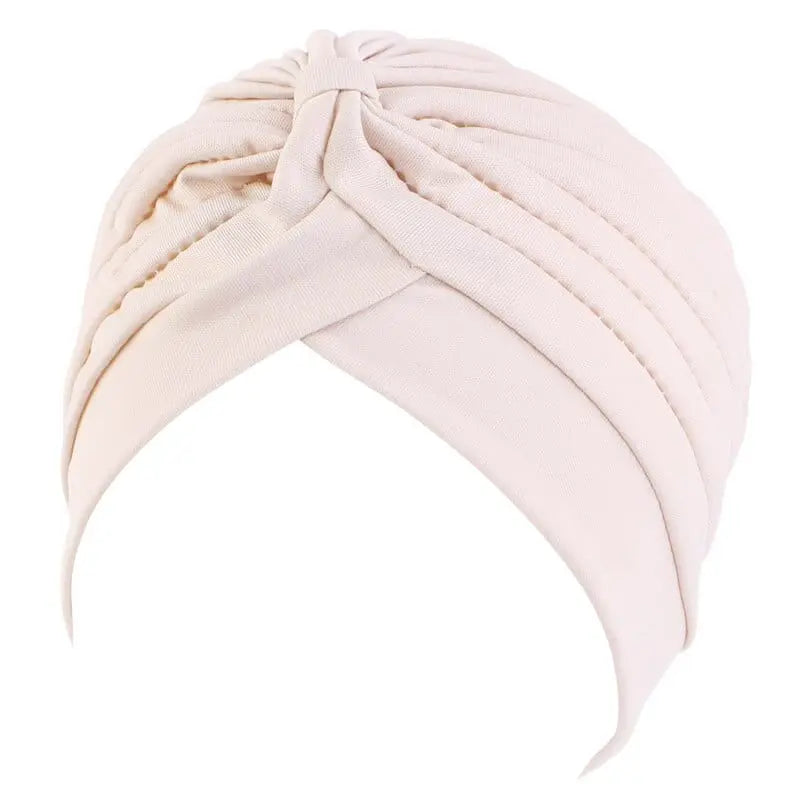 Solid color GATHERTOP flower decoration turban for women, stylish head wrap and hair accessory from Showlu Fashion Store.