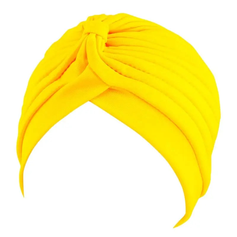 Solid color flower decoration turban head wrap for women, stylish hair accessory and fashion headwear by Showlu Fashion Store.