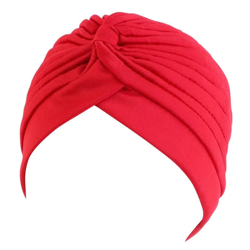 Solid color GATHERTOP flower decoration turban for women, stylish head wrap and hair accessory from Showlu Fashion Store.