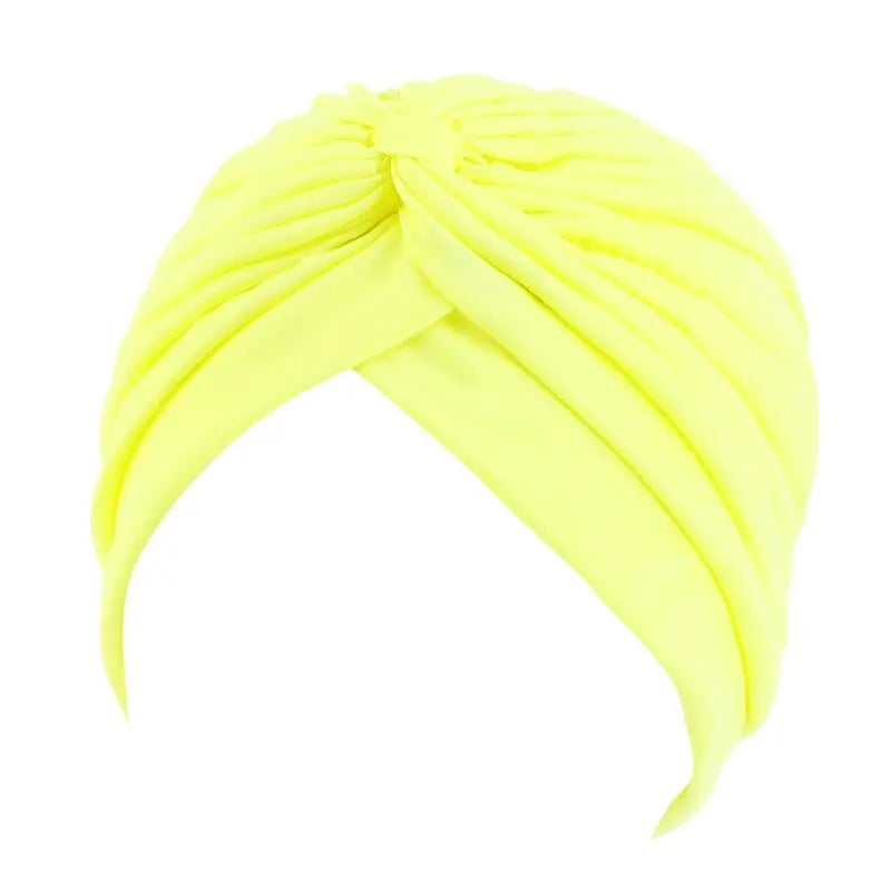 Solid color flower decoration turban for women, stylish head wrap by Showlu Fashion Store, perfect for fashion and hair styling.
