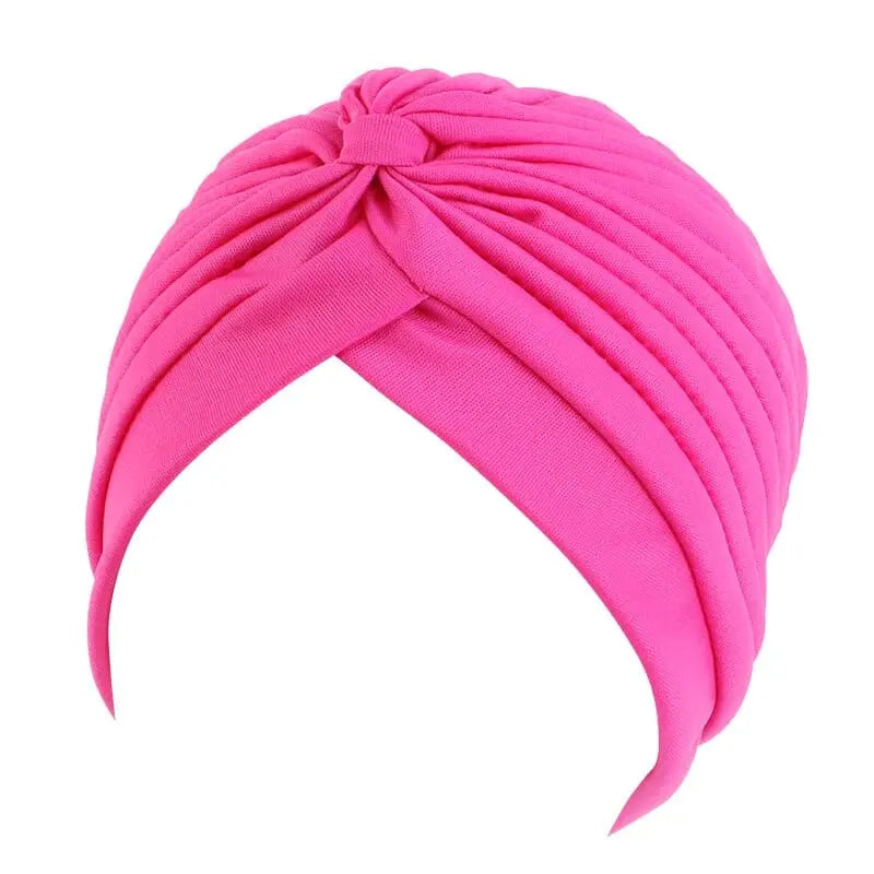 Solid color GATHERTOP flower decoration turban for women, stylish head wrap and hair accessory by Showlu Fashion Store.