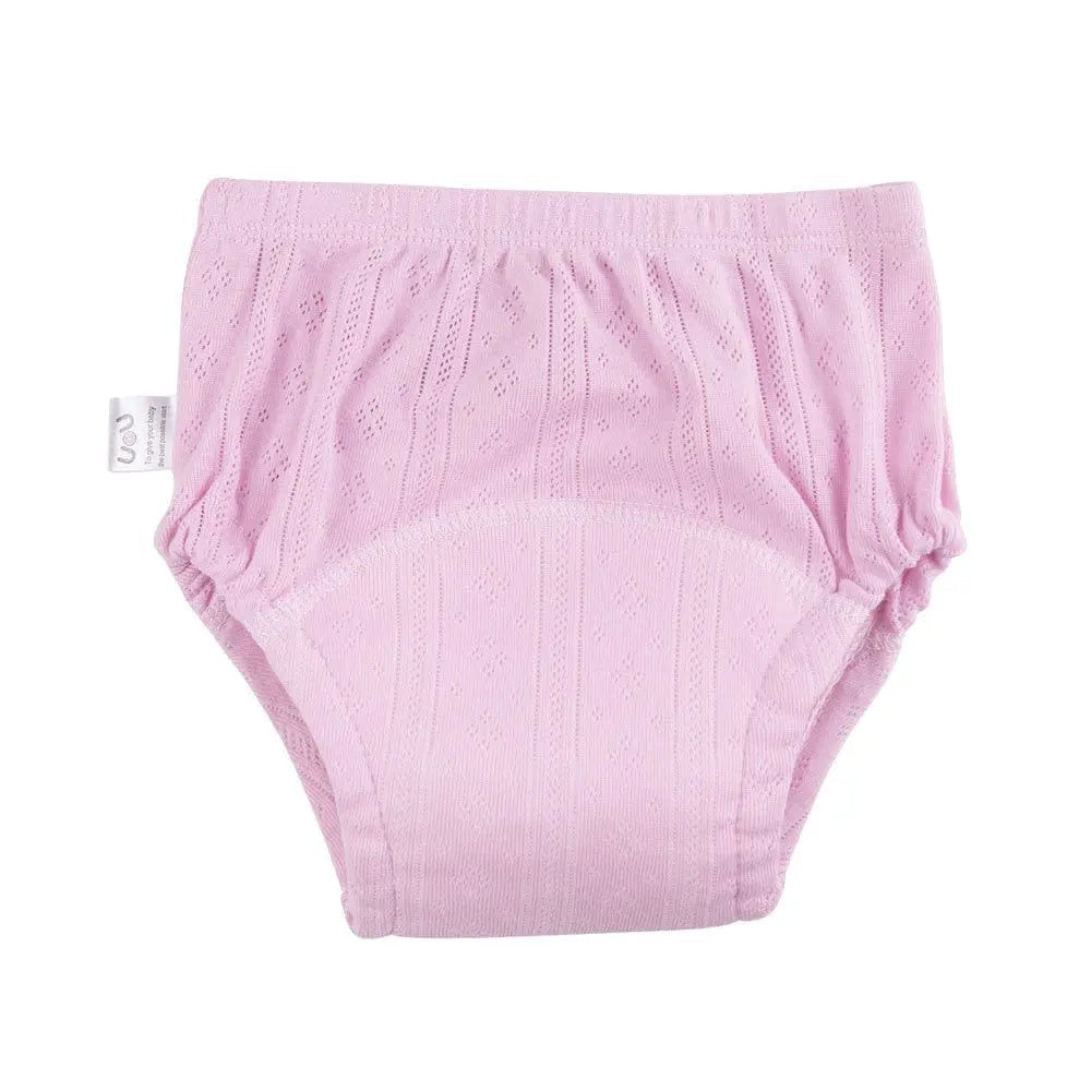 Showlu reusable baby training pants in solid color, washable cotton cloth diapers for infants, suitable for boys and girls.
