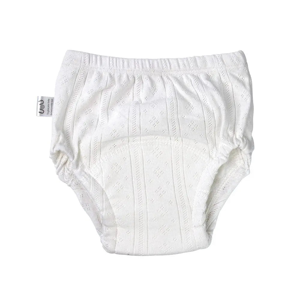 Showlu reusable baby training pants in solid color, washable cotton cloth diapers for boys and girls, infant underwear.