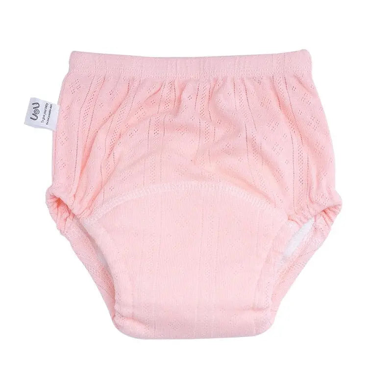 Showlu reusable baby training pants in solid color, washable cotton cloth diapers for infants, suitable for boys and girls.