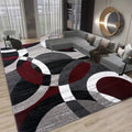 Showlu Modern Geometric Area Rug with Nordic design in luxury polyester, ideal for living rooms and modern decor.