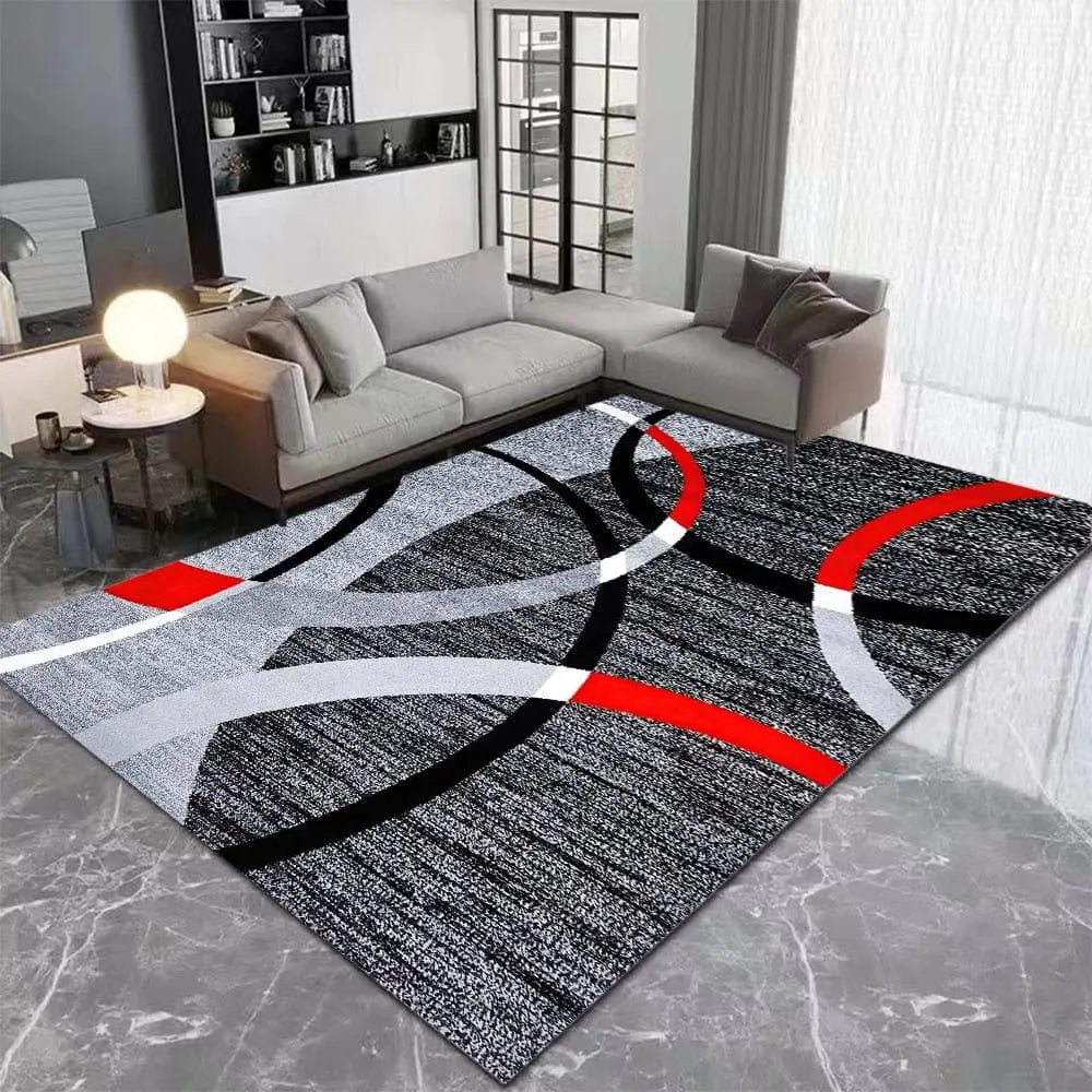 Showlu modern geometric area rug with Nordic design, polyester material, perfect for living room or modern decor.