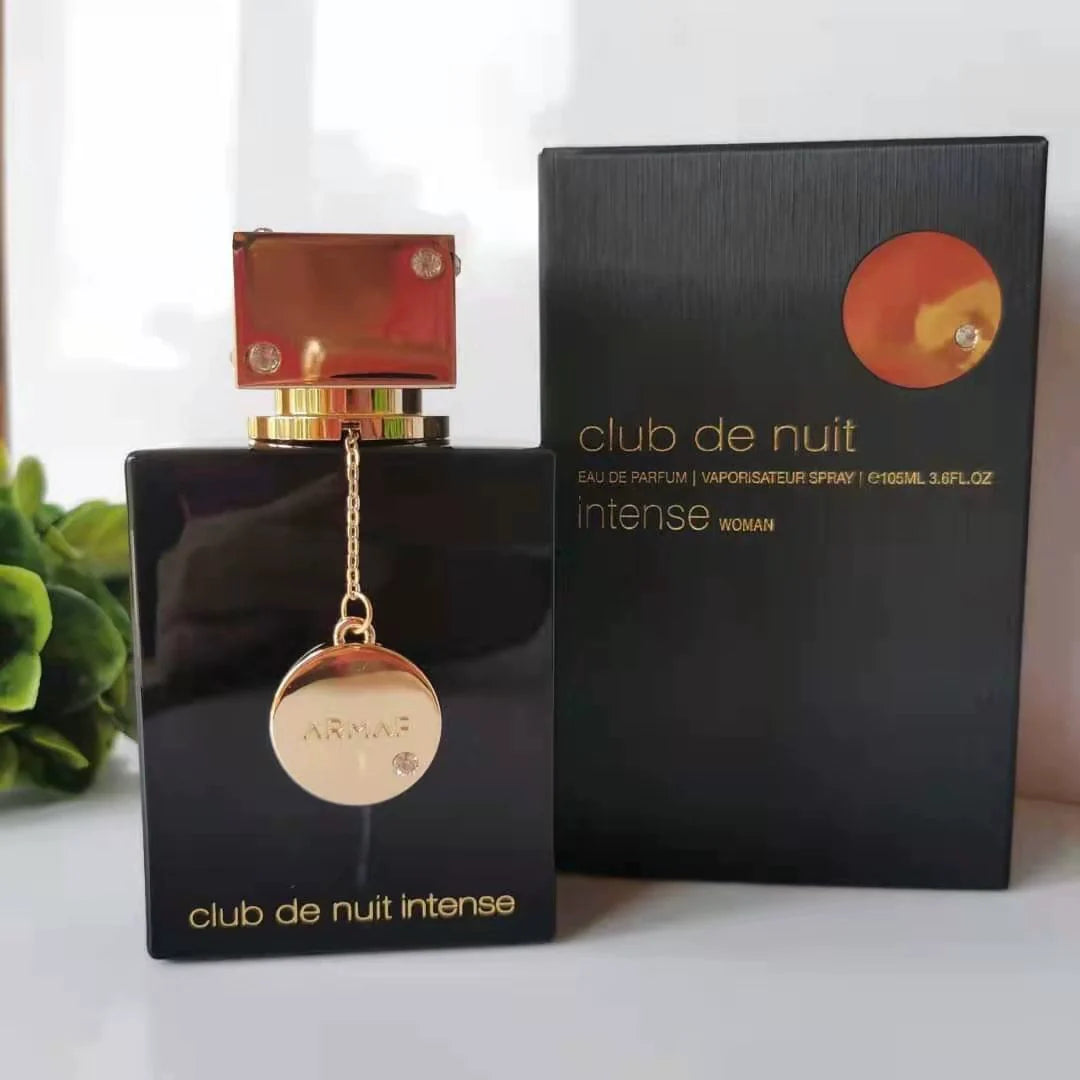 Long-lasting Armaf Club De Nuit Intense Man EDP perfume bottle, 105ml, with sleek packaging and dark glass design.