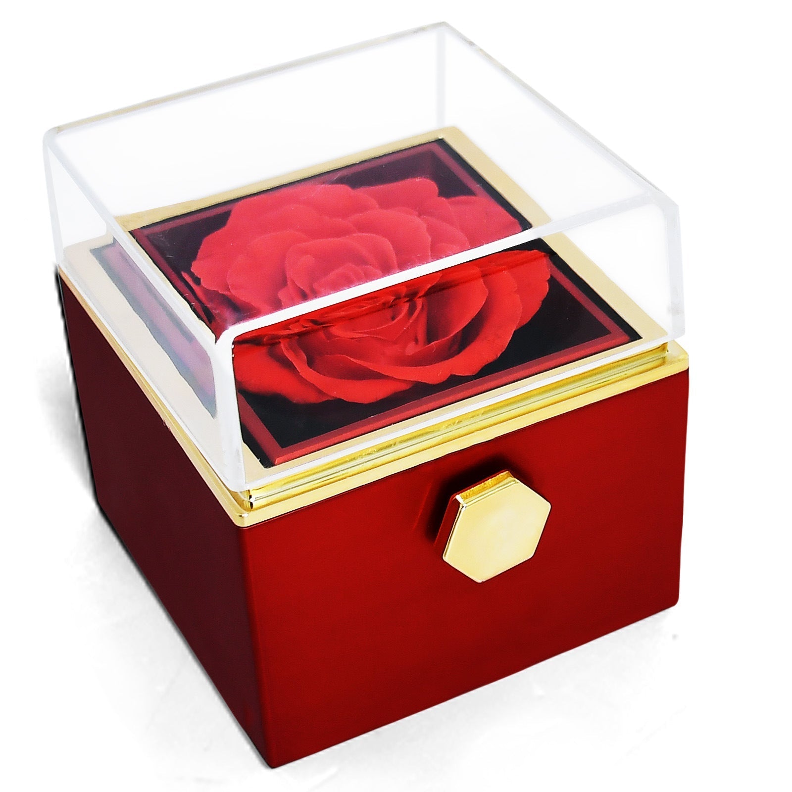 Showlu Fashion Rose Eternal Flower Jewelry Box, decorative jewelry storage with a romantic floral design, perfect for Valentine's Day gifts.