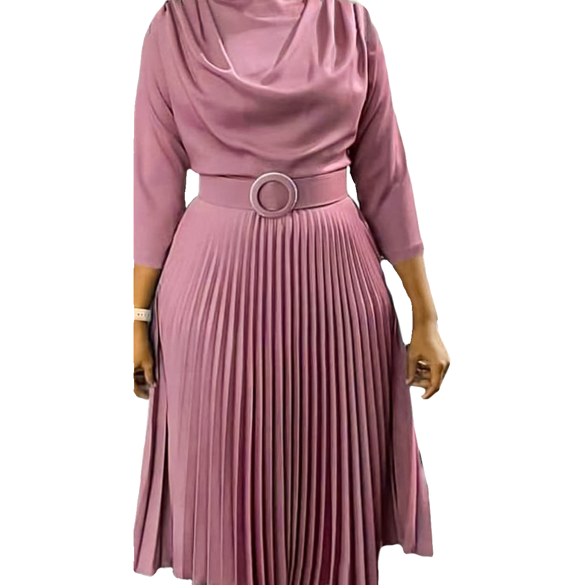 Plus size women's sexy midi dress by SHOWLU FASHION with elegant A-line skirt, perfect for stylish and flattering looks.