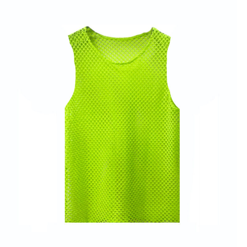 SHOWLU FASHION male mesh cut-out vest with geometric design and crewneck, featuring a stylish pullover fit.